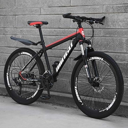 HAOYF Mountainbike HAOYF Mountainbike 24 / 26 Zoll, 21-30 Geschwindigkeitsoptionen, Rahmen Aus Kohlenstoffhaltigem Stahl, Beachcruiser Mit Doppel Scheibenbremse Und Federgabel, Mehrere Farben, Rot, 24 Inch 30 Speed