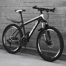 HAOYF Mountainbike HAOYF Mountainbike 24 / 26 Zoll, 21-30 Geschwindigkeitsoptionen, Rahmen Aus Kohlenstoffhaltigem Stahl, Beachcruiser Mit Doppel Scheibenbremse Und Federgabel, Mehrere Farben, Schwarz, 26 Inch 24 Speed