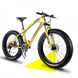 TBNB Mountainbike Herren und Damen Fat Tire Mountainbikes, Erwachsene Full Suspension Beach Snow MTB Fahrrad, 20 / 24 / 26 Zoll, 21-30 Geschwindigkeiten, Scheibenbremsen (Gelb 20inch / 24Speed)