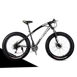 TBNB Mountainbike Herren und Damen Fat Tire Mountainbikes, Erwachsene Vollfederung Beach Snow MTB Fahrrad, 20 / 24 / 26 Zoll, 21-30 Gänge, Scheibenbremsen (Schwarz 26 Zoll / 27 Gänge)