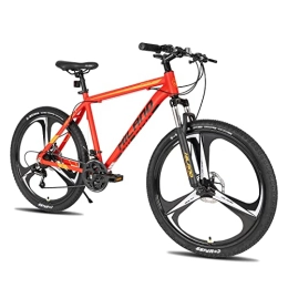 ROCKSHARK Mountainbike HILAND Mountainbike MTB Hardtail mit 26 Zoll Speichenrädern 482mm Aluminiumrahmen 21 Gang Schaltung Scheibenbremse Federgabel rot Einteiliges 3 Schaufelrad