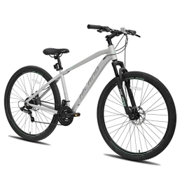 ROCKSHARK Mountainbike HILAND Mountainbike MTB Hardtail mit 29 Zoll Speichenrädern 482MM Aluminiumrahmen 21 Gang Shimano Schaltung Scheibenbremse Federgabel Silber