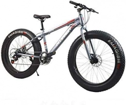 HCMNME Fahrräder Hochwertiges langlebiges Fahrrad Fat Tire Mountain Bike for Groe Mnner und Frauen, 17-Zoll-High-Carbon Stahlrahmen, 7-Geschwindigkeit, 26-Zoll-Rder und 4, 0-Zoll-Breitreifen Aluminiumrahmen mit Sche