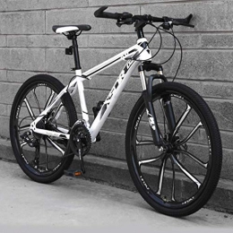 HCMNME Fahrräder Hochwertiges langlebiges Fahrrad Mens Adult Mountainbike, Leichte High-Carbon Stahlrahmen Snowmobile Bikes, Doppelscheibenbremse Strand Fahrrad, 24 Zoll-Rder Aluminiumrahmen mit Scheibenbremsen