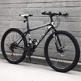 HCMNME Fahrräder Hochwertiges langlebiges Fahrrad Mountain Bike for Mnner Frau, High-Carbon Stahlrahmen Mountainbike, Vorderachsfederung Gebirgsfahrrad mit verstellbaren Stteln Aluminiumrahmen mit Scheibenbremsen