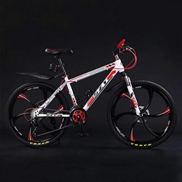 Hxx Mountainbike Hxx Mountainbike, 24"Stodmpfungs-Doppelscheibenbremsen Off-Road-Fahrrad 21-Gang-Rahmen Aus Kohlenstoffstahl Unisex-Fahrrad Mit Variabler Geschwindigkeit, Whitered