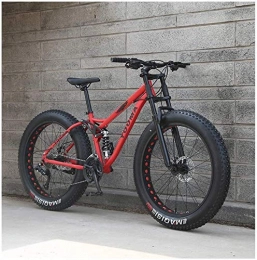 IMBM Mountainbike IMBM 26-Zoll-Mountainbikes, Erwachsene Jungen Mädchen Fat Tire Mountain Trail Fahrrad, Doppelscheibenbremse Fahrrad, High-Carbon Stahlrahmen, Anti-Rutsch-Bikes (Color : Red, Size : 21 Speed)