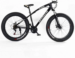 IMBM Mountainbike IMBM Teens Mountain Bikes, 21-Gang 24 Zoll Fat Tire Fahrrad, High-Carbon Stahlrahmen Hardtail Mountainbike mit Doppelscheibenbremse (Color : Black, Size : Spoke)