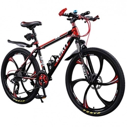 JAEJLQY Mountainbike JAEJLQY Fahrrad-Mountainbike, 24 / 26inch klapp Mountainbike 21 / 24 / 27 / 30 Geschwindigkeit doppel disc bremsen Fahrrad 6 Messer Rad und 3 Messer Rad Mountainbike, Rot, 24speed26in