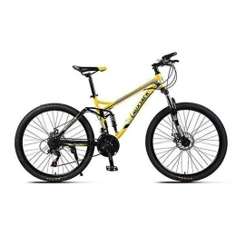 JAEJLQY Mountainbike JAEJLQY Fahrrad-Mountainbike, Neue Ankunft 21 / 24 / 27 geschwindigkeiten Disc bremsen Fett Bike 26 Zoll 26x4, 0"fett Reifen Schnee Fahrrad Öl frühling Gabel, Yellowa, 21