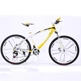 JLFSDB Mountainbike JLFSDB Mountainbike Fahrrad 26" Mountainbikes Ravine Bike Carbon-Stahlrahmen Doppelscheibenbremse Vorderachsfederung 21 24 27 Geschwindigkeiten (Color : Yellow, Size : 21 Speed)