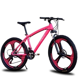 JLFSDB Mountainbike JLFSDB Mountainbike Fahrrad Ravine Bike MTB Carbon Steel Stoßdämpfende Einheit Rad Mountain Bike Doppelscheibenbremse Vorderachsfederung 21 24 27 Geschwindigkeiten (Color : Pink, Size : 21 Speed)