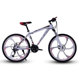 JLRTY Mountainbike JLRTY Mountainbike Mountain Bike, Männer / Frauen Hardtail Fahrräder, Carbon-Stahlrahmen, Doppelscheibenbremse Federung Vorne, 26 Zoll-Rad (Color : White+Red, Size : 21 Speed)