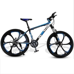 JLRTY Fahrräder JLRTY Mountainbike Mountain Bike, Männer / Frauen MTB Fahrräder, Carbon-Stahlrahmen, Vorderradaufhängung Und Doppelscheibenbremse, 26-Zoll-Räder Mag (Color : Black+Blue, Size : 24 Speed)