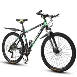 JLRTY Mountainbike JLRTY Mountainbike Mountainbike, 26inch Speichen-Rad, leichte Carbon Stahlrahmen Mountainbikes, Doppelscheibenbremse und Vorderradgabel (Color : Green, Size : 27-Speed)