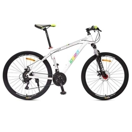 Kays Fahrräder Kays Mountainbike Mountainbike, 26” Aluminiumrahmen Hardtail Fahrräder, Doppelscheibenbremse Und Verriegelung Federung Vorne, 27 Geschwindigkeit (Color : White)