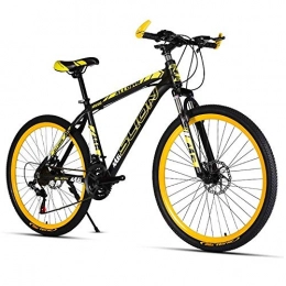 Kays Fahrräder Kays Mountainbike Mountainbike, 26 Zoll Unisex Hardtail Fahrräder, 17-Zoll-Stahl-Rahmen, Doppelscheibenbremse Vorderachsfederung (Color : Yellow, Size : 21 Speed)