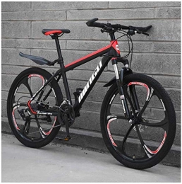 KFMJF Fahrräder KFMJF Bikes Berg Männer 26 Zoll, High-Carbon Stahl Hardtail Mountainbike, Berg Fahrrad Mit Federung Vorne Verstellbarer Sitz, 21 Geschwindigkeit, Black 3 Spoke