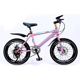 SIER Mountainbike Kinderfahrrad 18 / 20 Zoll Mountainbike Scheibenbremse Dämpfung Single Speed ​​Kinderfahrrad 5 Farbe optional, Pink, 18"