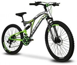 S.T.S Mountainbike Kron Ares Mountainbike, 26 Zoll, 21 Gänge, Shimano Mountainbike Revo, Scheibenbremse (grau / grün)