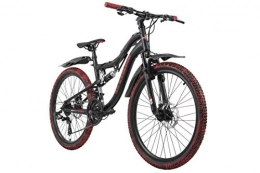 KS Cycling Mountainbike KS Cycling Kinderfahrrad MTB Fully 24'' Crusher schwarz-rot RH 36 cm