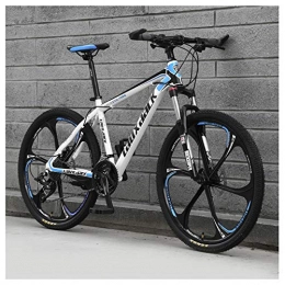 KXDLR Mountainbike KXDLR 21 Geschwindigkeits Mountain Bike 26 Zoll 6-Speichen-Rad Vorderradaufhängung Doppelscheibenbremse MTB Fahrrad, Blau