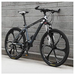 KXDLR Mountainbike KXDLR 21 Geschwindigkeits Mountain Bike 26 Zoll 6-Speichen-Rad Vorderradaufhängung Doppelscheibenbremse MTB Fahrrad, Grau