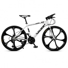 KXDLR Mountainbike KXDLR 26" Rad Doppelscheibenbremsen Herren Und Damen Mountain Bike 17" Aluminium Rahmen 21-30 Geschwindigkeiten, Weiß, 24 Speeds