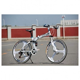 KXDLR Mountainbike KXDLR Mountain Bike 26 Zoll 3 Spoke Wheels Full Suspension Faltrad 21-30 Beschleunigt MTB Fahrrad Mit Doppelscheibenbremsen, Weiß, 30 Speed