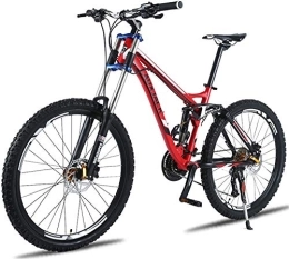 L&WB Mountainbike L&WB Downhill Mountain Bike Fahrrad-Aluminiumlegierung Cross-Country Bike Variable Speed ​​Racing 27-Gang 30-Gang-Doppel Stoßdämpfer Weicher Schwanz, Rot, 27speed