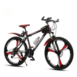 LHQ-HQ Fahrräder LHQ-HQ 26-Zoll-Einrad-Mountainbike-Fahrrad 24-Gang-Doppelscheibenbremse Mountainbike Student Fahrrad Mit Variabler Geschwindigkeit, Black red