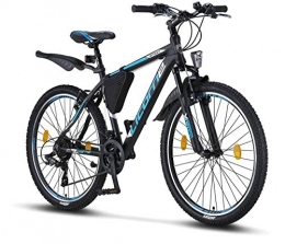 Licorne Bike Fahrräder Licorne Bike Effect Premium Mountainbike in 26 Zoll - Fahrrad für Jungen, Mädchen, Herren und Damen - Shimano 21 Gang-Schaltung - Herrenrad - Schwarz / Blau