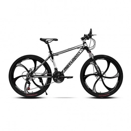 LRHD Mountainbike LRHD Mountainbike hochgekohlt Stahlrahmen Fahrrad-Gabel Federung 6 Messer Rder Doppelscheibenbremse Rennrad 24 / 26 Zoll MTB Bike Rennrad Outdoor Radfahren, 21 Speed (Schwarz und Grau) (Gre : L)