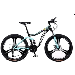 SHANRENSAN Mountainbike Mountainbike, 26-Zoll-Mountainbike, 21 / 24 / 27-Gang-Mountainbike, Doppelt StoßDäMpfendes Mountainbike, Weiches Heckrad, Doppelte Scheibenbremse(Blau, 3 Speichen, 21-Gang)