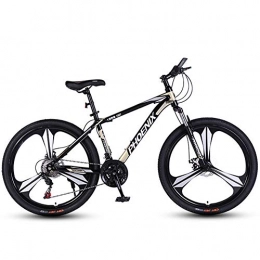 FXMJ Mountainbike Mountainbike, 27-Gang Fahrrad Full Suspension MTB Fahrrad 26 Zoll Carbon Steel Fahrradscheibenbremse Fahrrad-Sport-Bike für Erwachsene Teen, Black Gold