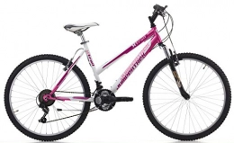 Cicli Cinzia Mountainbike Mountainbike Cicli Cinzia X-Trail Damen, Stahlrahmen, 18 Gang, 26 Zoll, Größe 47 (Pink / White, Federgabel)