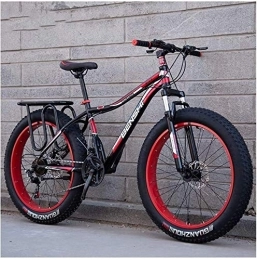 Aoyo Mountainbike Mountainbike für Erwachsene, mit dicken Reifen, Doppelscheibenbremse, Hardtail-Mountainbike, Vorderradaufhängung, für Damen, Geländefahrrad, Mountainbike, Farbe: Rot A, Größe: 66 cm, 27 Gänge.