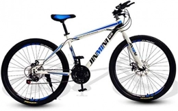 HCMNME Fahrräder Mountainbikes, 24-Zoll-Mountainbike Erwachsene männliche und weibliche variable Geschwindigkeit Reise Fahrrad Speichenrad Aluminiumrahmen mit Scheibenbremsen ( Color : White blue , Size : 21 speed )