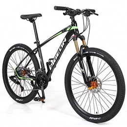 LZHi1 Mountainbike Mountainbikes 26 Zoll Erwachsene Mountainbike Mit Federung Gabel, 27 Geschwindigkeit Männer Mountainbike Mit Dual-scheibenbremsen, Aluminiumlegierung Rahmen Rennrad Road Bike Urba(Color:Schwarz Grün)