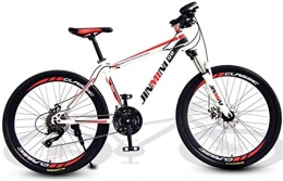 HCMNME Fahrräder Mountainbikes, 26-Zoll-Mountainbike Erwachsene Männer und Frauen Variable Geschwindigkeit Mobilität Fahrrad 40 Fräser Räder Aluminiumrahmen mit Scheibenbremsen ( Color : White Red , Size : 24 speed )