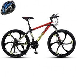 SHANRENSAN Mountainbike Mountainbikes, Cross-Country-Bikes, 24 Zoll 26 Zoll StoßDäMpfende FahrräDer, Outdoor-Fahren, Mountain Cross Country Komfortabler (rot und gelb, 26 Zoll 6 Messer)