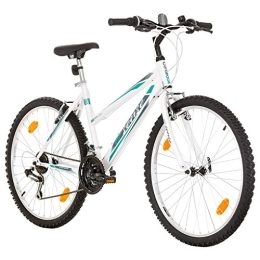 Multibrand Distribution Mountainbike Multibrand, PROBIKE 6th SENSE, 460mm, 26 Zoll, Mountainbike, 18 gang, Schutzblech-Set, Für Damen (Türkis-Weiss)