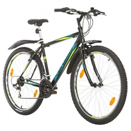 Multibrand Distribution Fahrräder Multibrand, PROBIKE PRO 27.5, 27.5 Zoll, 480mm, Mountainbike, Unisex, 21 Gang Shimano, Kotflügel vorne und hinten, Weiß Grau-Grün (Schwarz / Grau-Grün (Kotflügel))