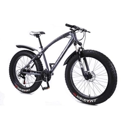 MYTNN Mountainbike MYTNN Fatbike 26 Zoll 21 Gang Shimano Fat Tyre 2020 Mountainbike 47 cm RH Snow Bike Fat Bike (Grau Matt Rahmen / Schwarze Felgen)