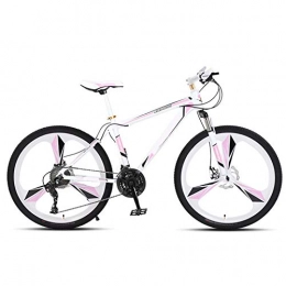 ndegdgswg Fahrräder ndegdgswg 24 Zoll / 26 Zoll Mountainbike, Damen Weiß Pink One Wheel Student Doppel-Scheibenbremse Fahrrad Racing 24 Zoll 27 Gang Aluminiumlegierung-Rahmen, Dreirad-Whitepink