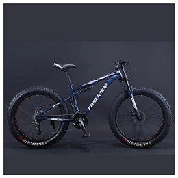 YWARX Mountainbike NENGGE 24 Zoll Mountainbike, Erwachsenen Jugend Hardtail MTB, Rahmen aus Kohlenstoffstahl, Großer Reifen Vollfederung Mountain Bike Herren Mädchen, Blau, 7 Speed