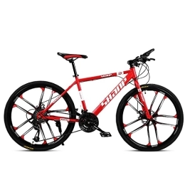 PBTRM Mountainbike PBTRM Mountainbike 26 Zoll MTB Fahrrad Mit 21 / 24 / 27 / 30 Gänge, Doppelten Stoßdämpfung Kohlefaser Rahmen Scheibenbremse Fahrräder Vollgefederte Bikes Perfekt Für Damen Und Herren, Rot, 27 Speed