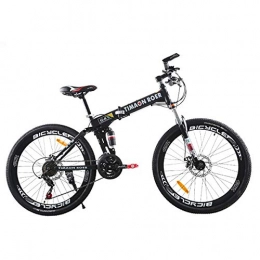 PXQ Mountainbike PXQ 24 Geschwindigkeit Nicht für den Straßenverkehr Scheibenbremse Mountainbike Erwachsener 26 Zoll faltendes Mountainbike mit Stoßdämpfer Vordergabel, kohlenstoffstahlweichem Schwanz Fahrrad, Black