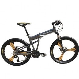 PXQ Mountainbike PXQ Faltbares Mountainbike 21 / 27 Geschwindigkeiten Scheibenbremse Geländefahrrad 26 Zoll Erwachsene Aluminiumlegierung Fahrräder mit Federung Stoßdämpfer, Gray, 27S