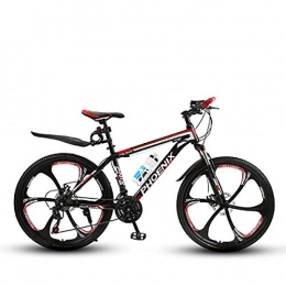 PXQ Mountainbike PXQ Leichter 26-Zoll-Mountainbike 21 / 24 / 27 Geschwindigkeits-Stoßdämpfer für Off-Road-Fahrräder, Doppelscheibenbremsen und 17"High Carbon-Heckrahmen, Black, C24S